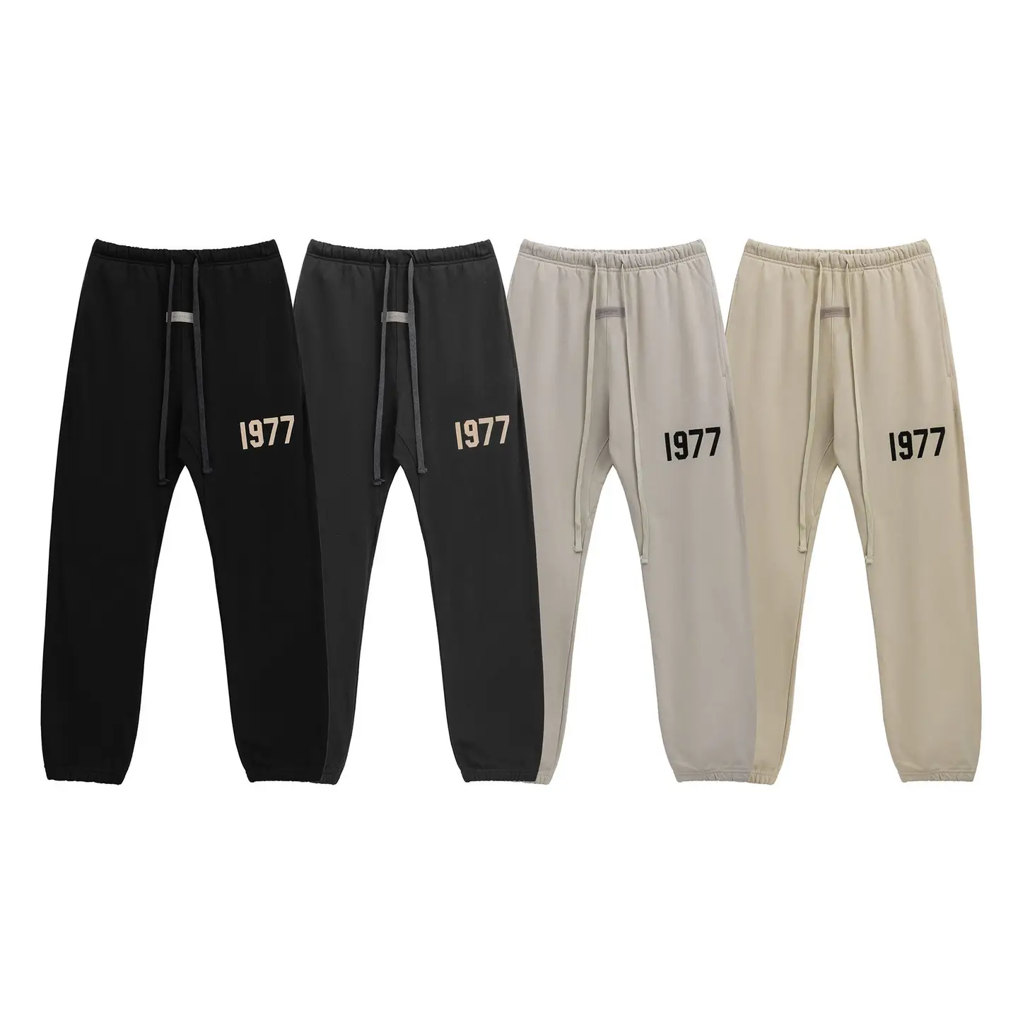 25 New Fog Essentials1977 Flocked Printed Terry Trendyy High Street Loose Casual Sports Pants