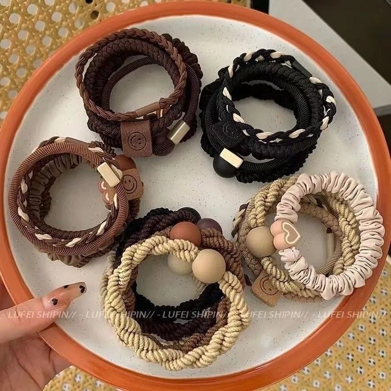 Coffee-Colored Bear-Shaped Thick Hair Tie for Women, High Elasticity Durable Hair Band, Stylish Hair Ring, Hair Accessory