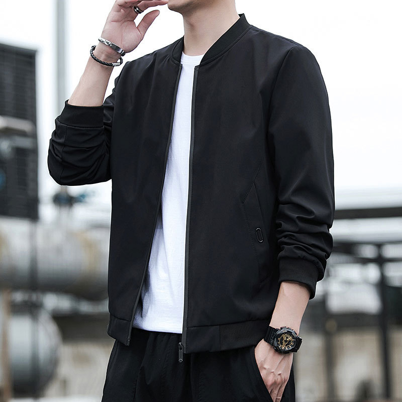 Men's Jacket Spring and Autumn New Baseball Jacket Korean Style Trendy Fashion Autumn and Winter Fleece Casual Jacket Men's Clothing