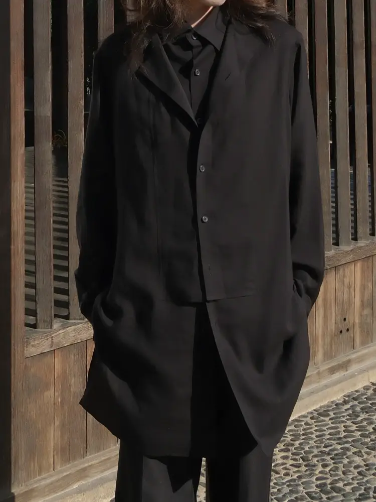 -EvanXX Original Yohji Yamamoto Dark Style Regular Edition Basic Double breasted Palace Shirt