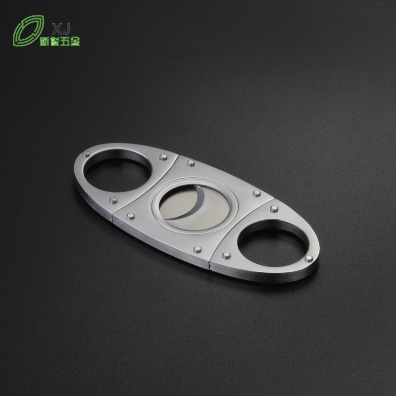 Stainless steel brushed Cigar scissors double blade sharp Cigar scissors factory direct supply