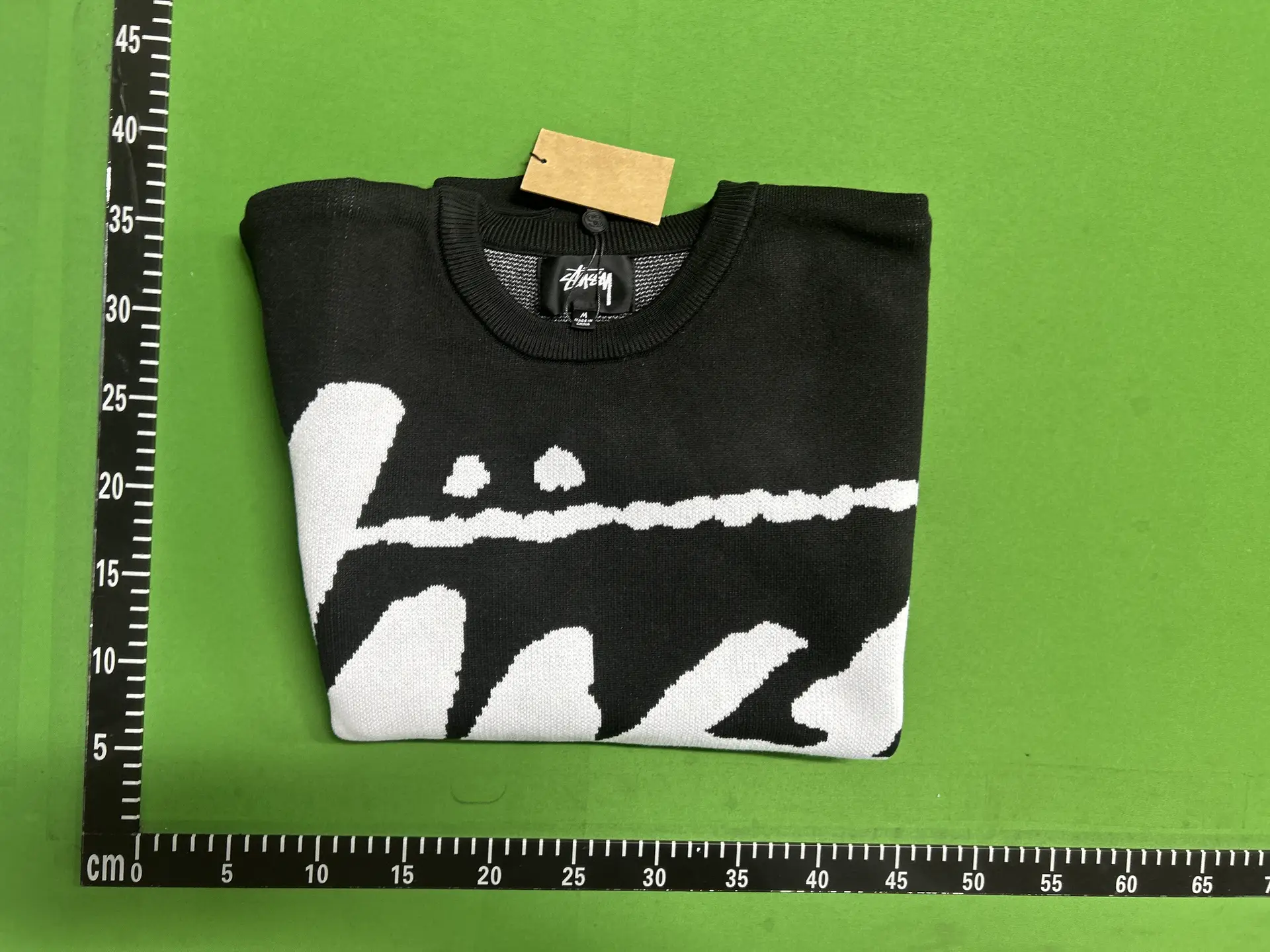 Stussy Black White Graphic Sweater