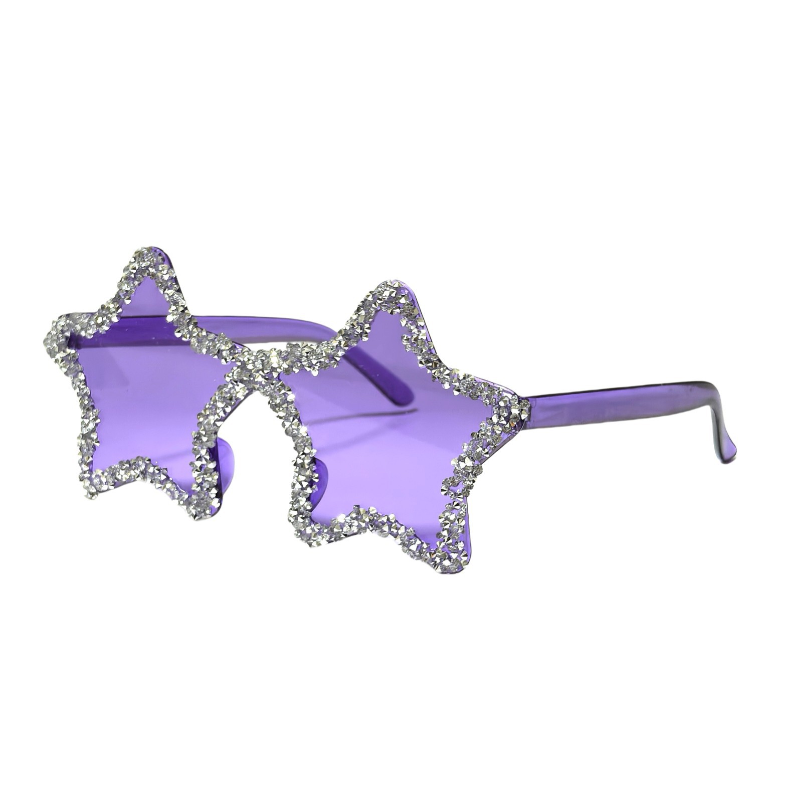 Cross-Border Diamond-Encrusted Frameless Five-Pointed Star Sunglasses European and American Stylish Exaggerated Candy-Colored Sunglasses Party Dance Glasses