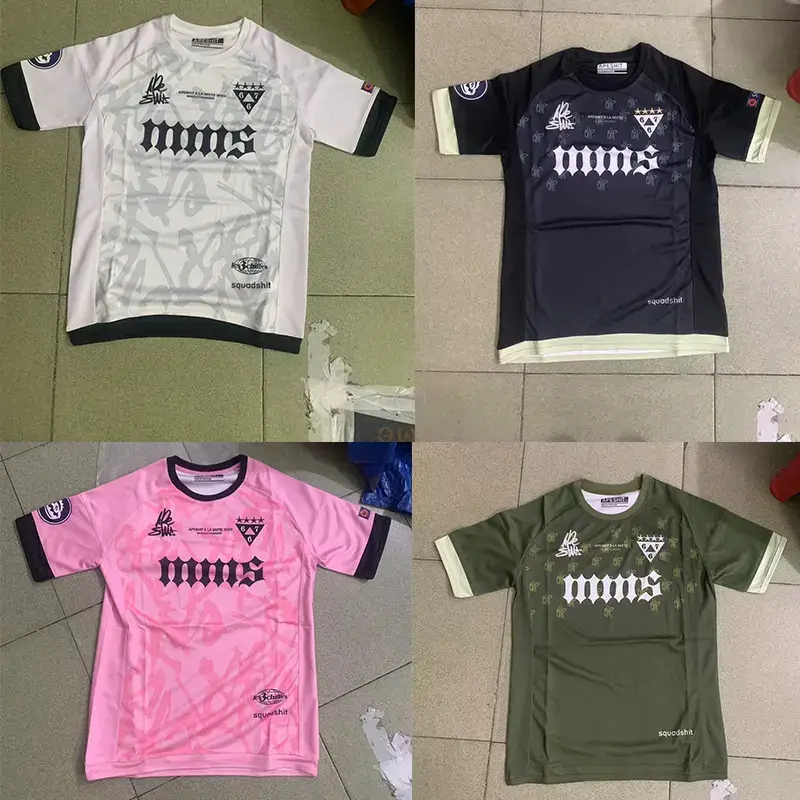 Apeshit Jersey Short-Sleeved T-Shirt Sports Casual Embroidered Logo European and American Star Same Style Hip-Hop Rap Street Fashion