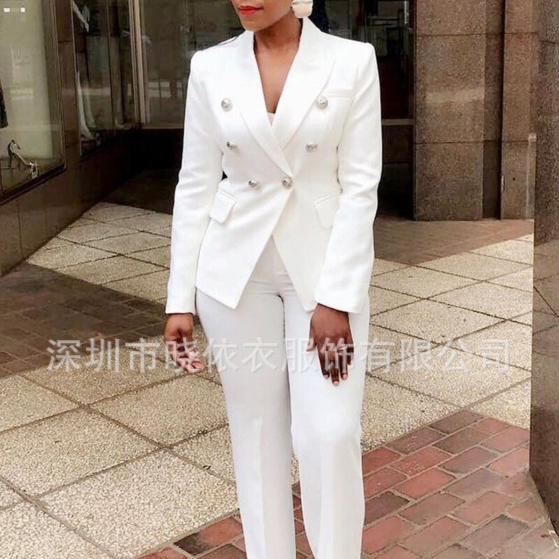 Amazon and Aliexpress Hot-Selling Women's Outerwear Suits, Long-Sleeved Trousers Suits, Elegant Commuter Two-Piece Suits