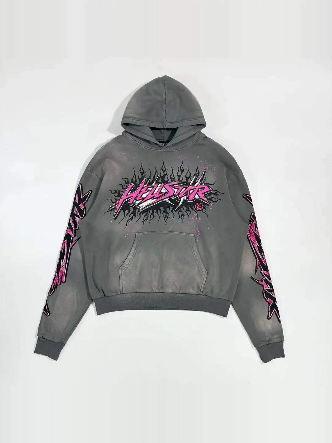 HELLSTAR Hellstar Future Flame American high street hipster vintage washed and old sweatshirt hoodie
