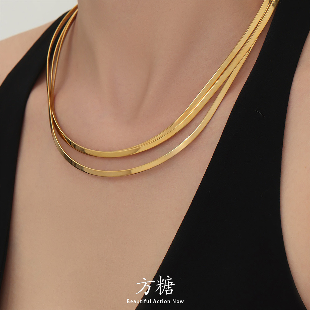 Exaggerated V-Shaped Open Ring, Personalized Glossy Choker, European and American Style for Hot Girls, Simple and Minimalist Style, Layered Necklaces for Women