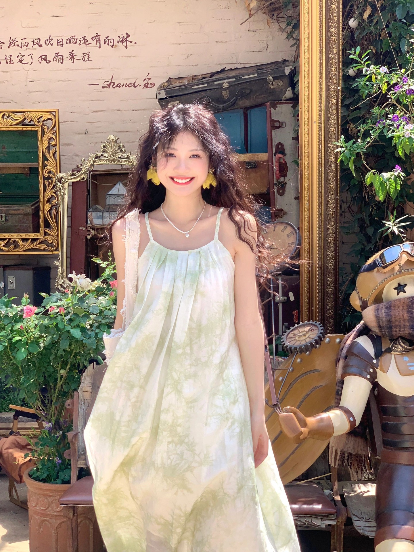 Tea Break French Elegant 2025 Early Spring New Sling Vacation Seaside dress Women's Super Fairy Floral Trendy Mid-Length Dress