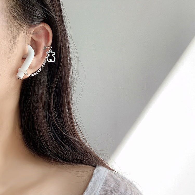 AirPods Anti-lost Earrings Women's Apple Bluetooth Wireless Headset Ear Chain Anti-drop Ear Clip Simple Design