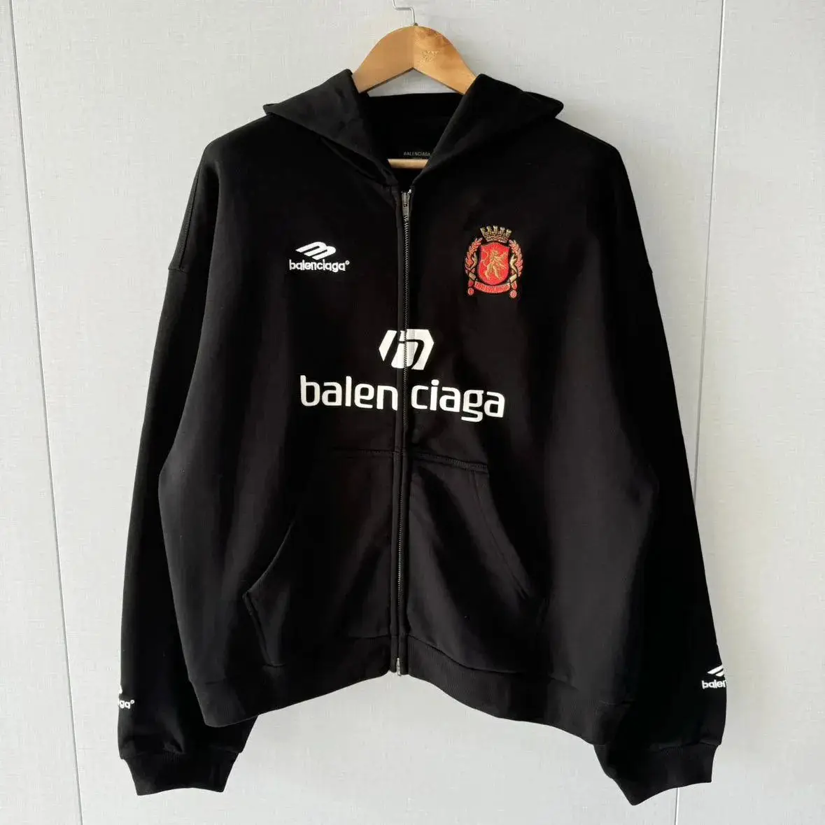 Balenciaga Zip Up Hoodie Black
