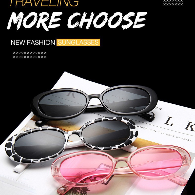 Distinctive Sunglasses Women's Korean-style Hot Fashionable Small Frame Instagram Style Street Photography European and American Fashion Retro Oval Sunglasses