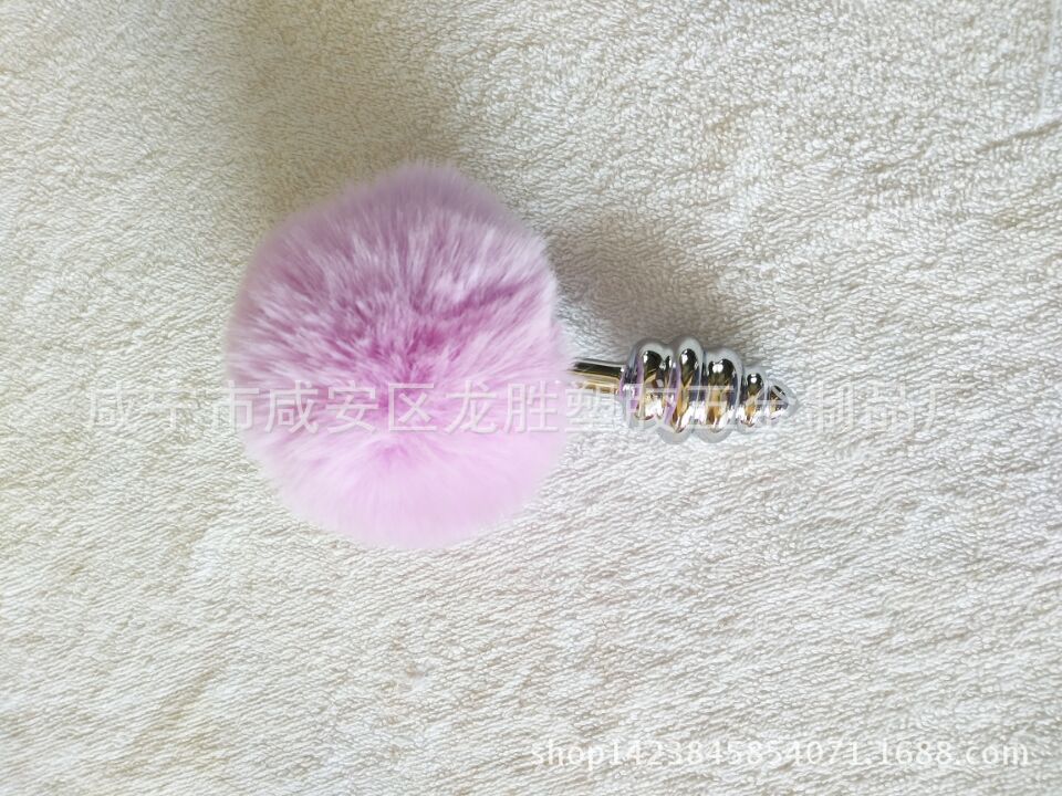 Factory wholesale new fur ball back court metal thread anal plug multi-color alternative toys