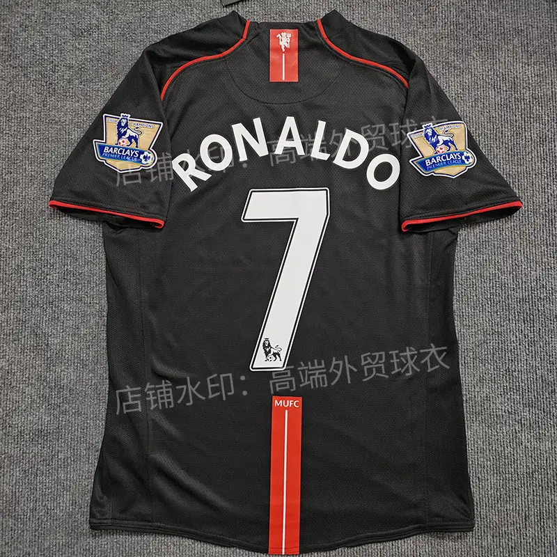 0708 Red Devils Home and Away Jerseys Fan Version Cristiano Ronaldo No. 7 Signed Version Printed Signature Football Training Uniform Retro Version