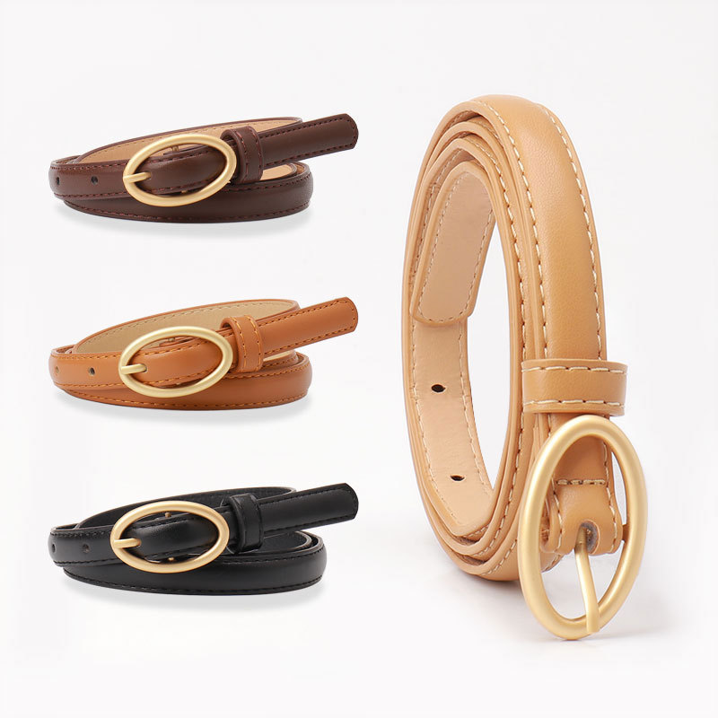 New Women's Belt Fashion All-match Candy Color Decorative Jeans Belt Women's Korean-style Oval Pin Buckle Thin Belt