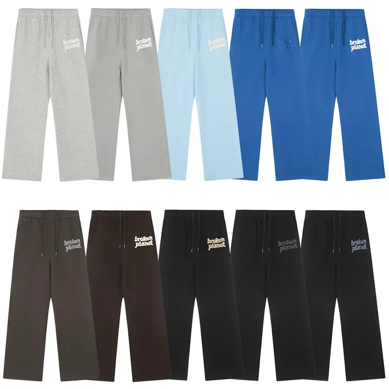 Broken Planet Broken Planet Foaming Letter Printing Men's and Women's Loose Casual fleece-lined Trendy Straight Trousers