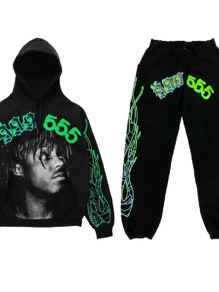 999 Club Black Spider global sportswear Spider World sweatshirt sweatpants Sp5der set