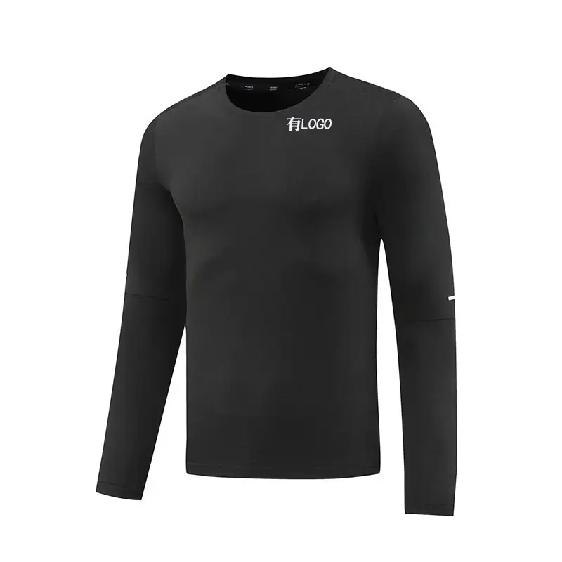 Brand Batch in stock Quick-drying Track and Field Training Suit Long-sleeved T-shirt Men's Crewneck Fitness Running Casual Outer Wear Base