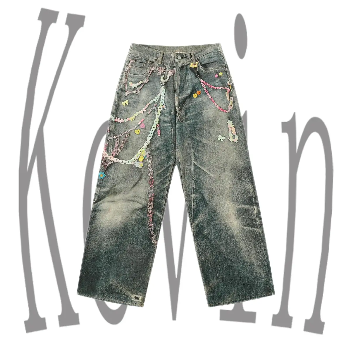 ACNE 24FW 裤王3D打印链条牛仔裤-H44