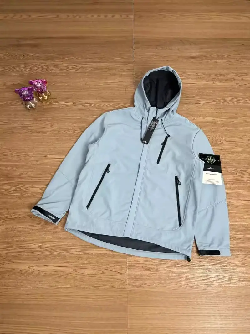 STD autumn and winter soft shell functional zipper jacket, city outdoor fishing and climbing hooded jacket for men