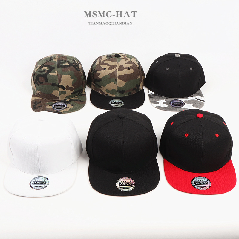 High Quality Solid Color Hat Wholesale Camouflage Light Plate Flat Brim Baseball Cap for Men and Women Summer Versatile Hip-Hop Skateboard Hip-Hop Hat
