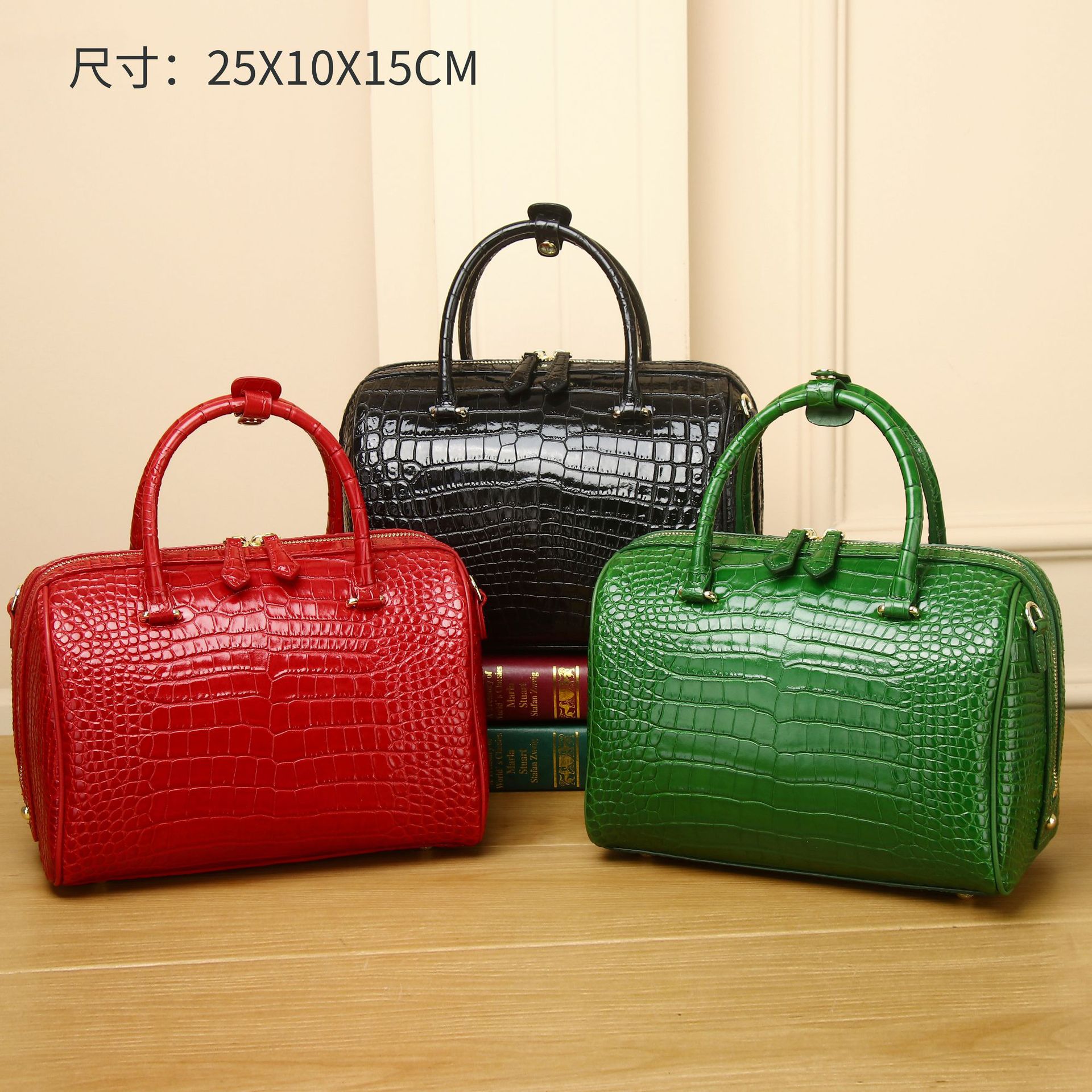 New Crocodile Belly Pattern Women's Handbag, High-End Bucket Bag, Wedding Bag, Single Shoulder Cross-Body Pillow Bag, Trendy Wholesale