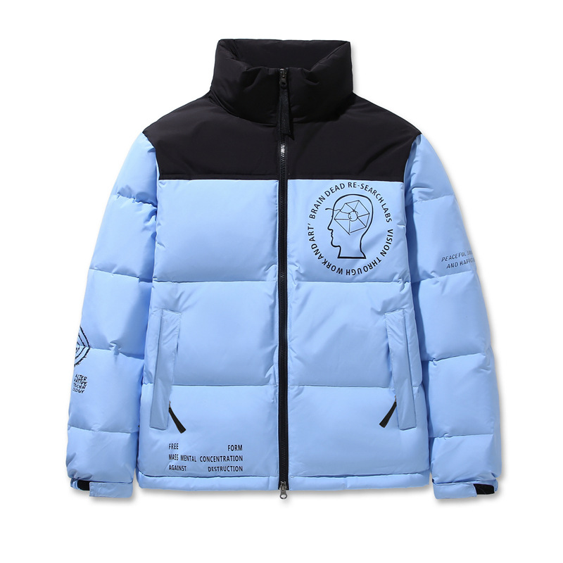2021 Cross-border New Couple Clothes Brain Death Down Jacket Men's Short Fleece-lined Thickened Warm Fashionable Jacket for Men