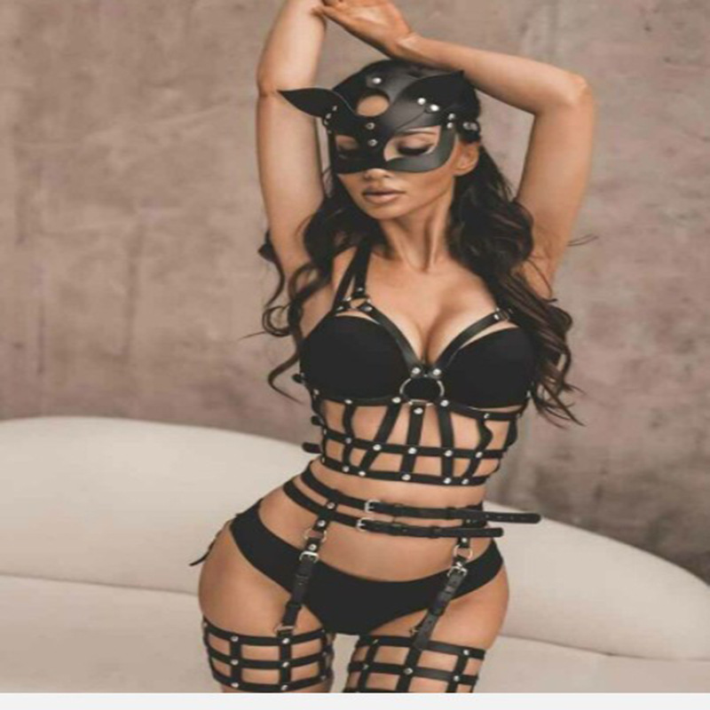 Sexy leather clothing adjustable binding Queen sexy underwear suit bottoms fashion leather adult supplies