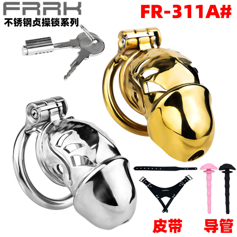 Fr-311A Stainless Steel Chastity Lock Men's Cb Lock Metal Penis Lock Cobra Penis Lock Chastity Device Fun Toy