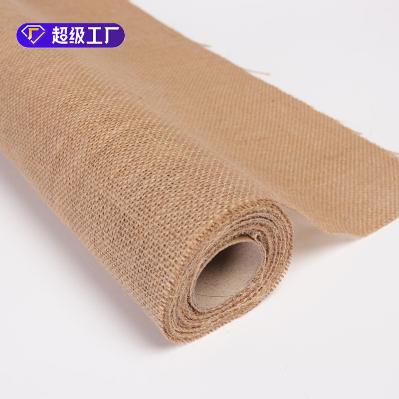 Original color linen roll natural linen home decoration jute coarse linen gift cartoon flowers packaging materials wholesale