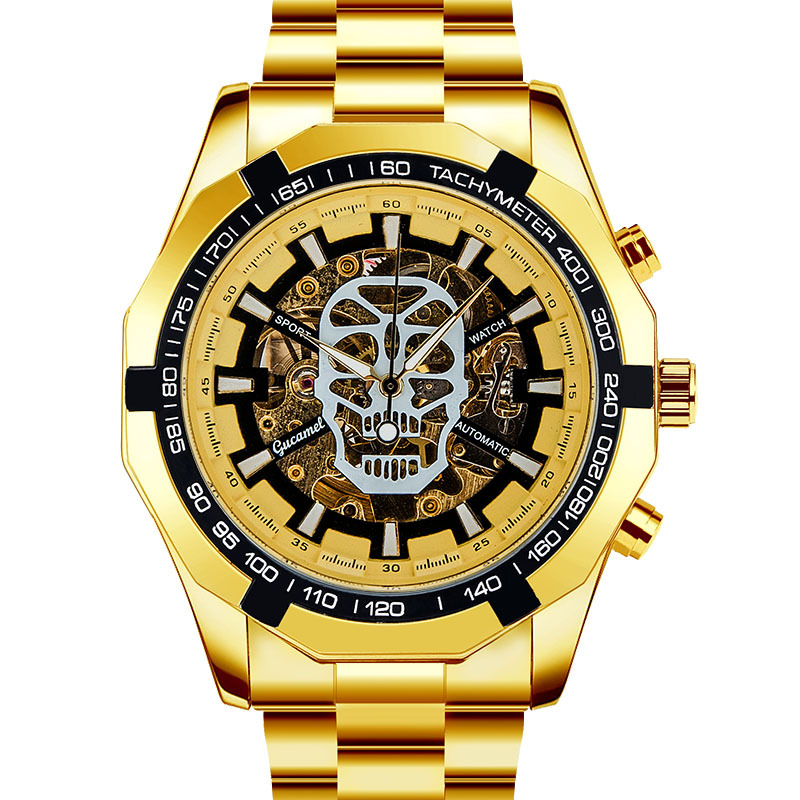 Ancient camel automatic mechanical watch fashion hollow gold automatic mechanical watch explosion business Skull watch wholesale