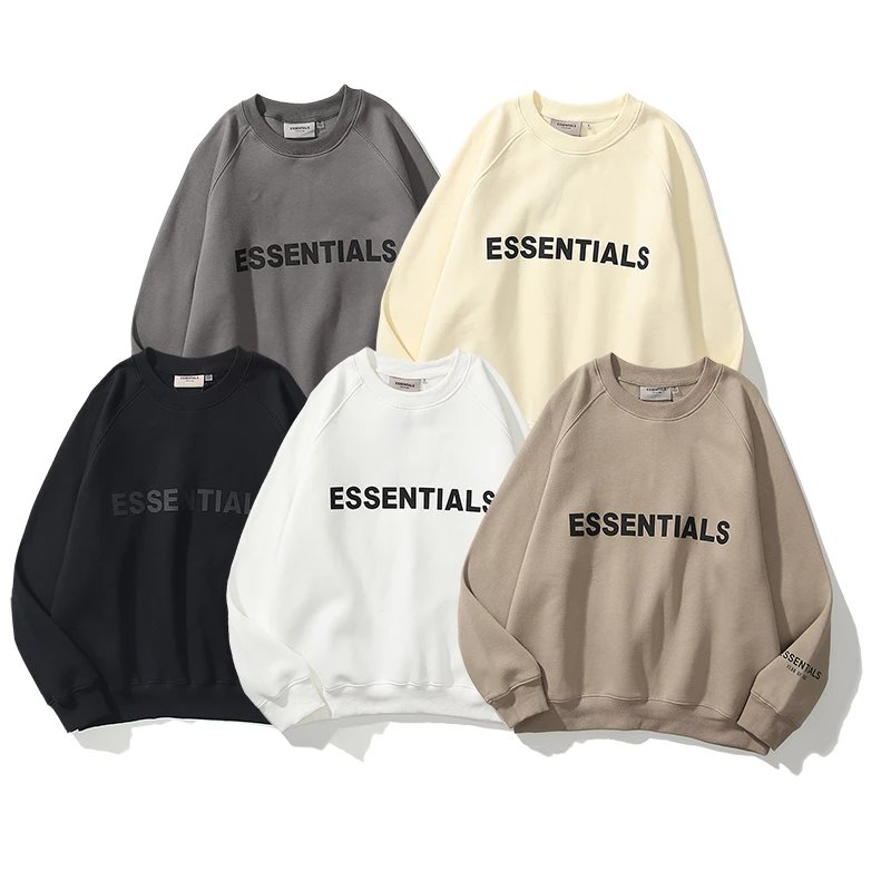 重磅高质量！潮牌fog复线essentials男女秋冬季情侣字母印花宽松薄厚圆领卫衣