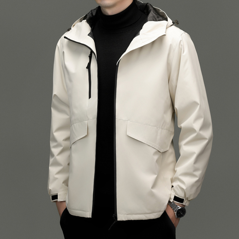 2024 Thickened Sports Winter Men's Three-proof Jacket Fabric Casual Business New Product Down Cotton Middle-aged and Young People