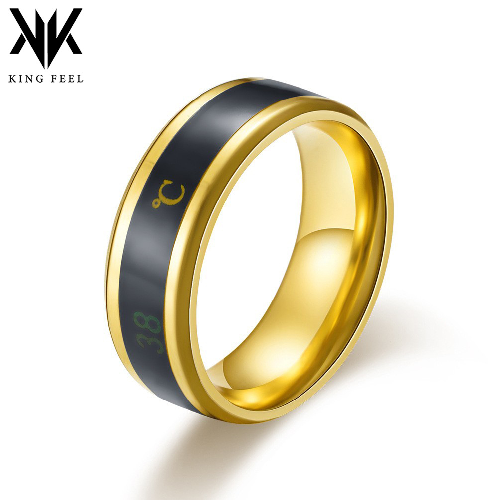 Shake tone Net red titanium steel intelligent temperature ring induction temperature measurement tide male ring factory outlet