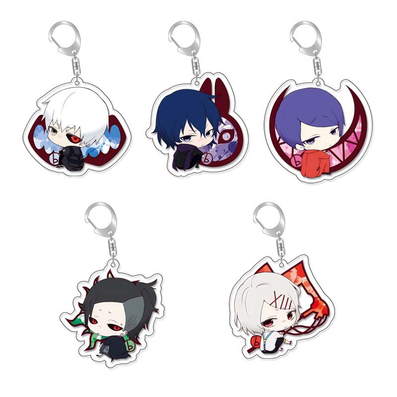 Anime peripheral Tokyo Ghoul campus creative jewelry small gift acrylic keychain pendant