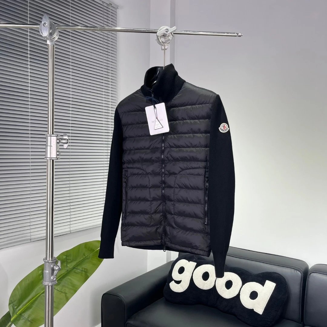 Moncler Puffer Jacket with Knit Sleeves