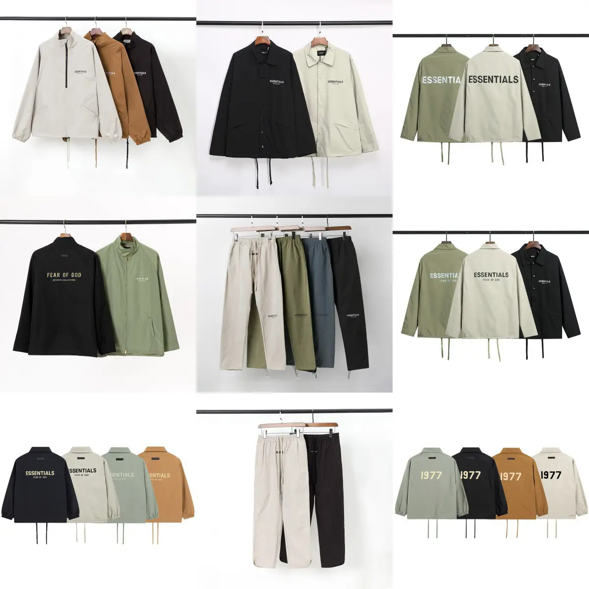 Fog 3m Reflective Letter Logo Coach Jacket Windbreaker Men's and Women's Couple Wear Large Size High Street Trendy Brand Jacket