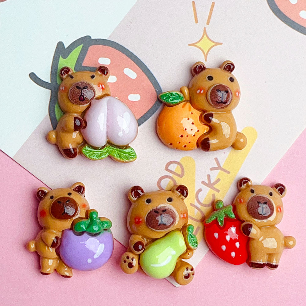 Hug fruit kapi balakatong resin accessories diy cream glue accessories hairpin refrigerator sticker drop glue mobile phone case