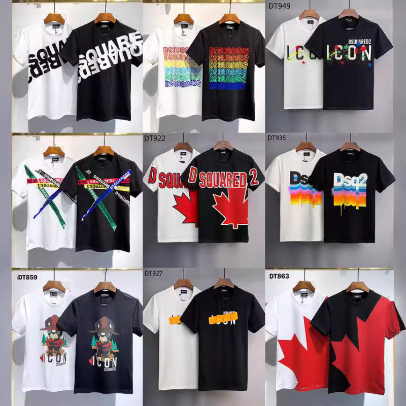 Dsq Trendy U Brand a Model Re D2 Amazon Export Printed Men's Short-Sleeve T-Shirt Factory Dsq Catend Foto QC de 1688 na Qualit.ly