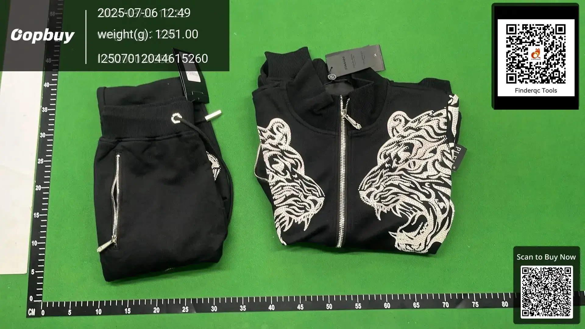 Autumn and Winter Philip plann new men's stand collar sports leisure suit zipper rhinestone tiger head fashion brand PP suit men