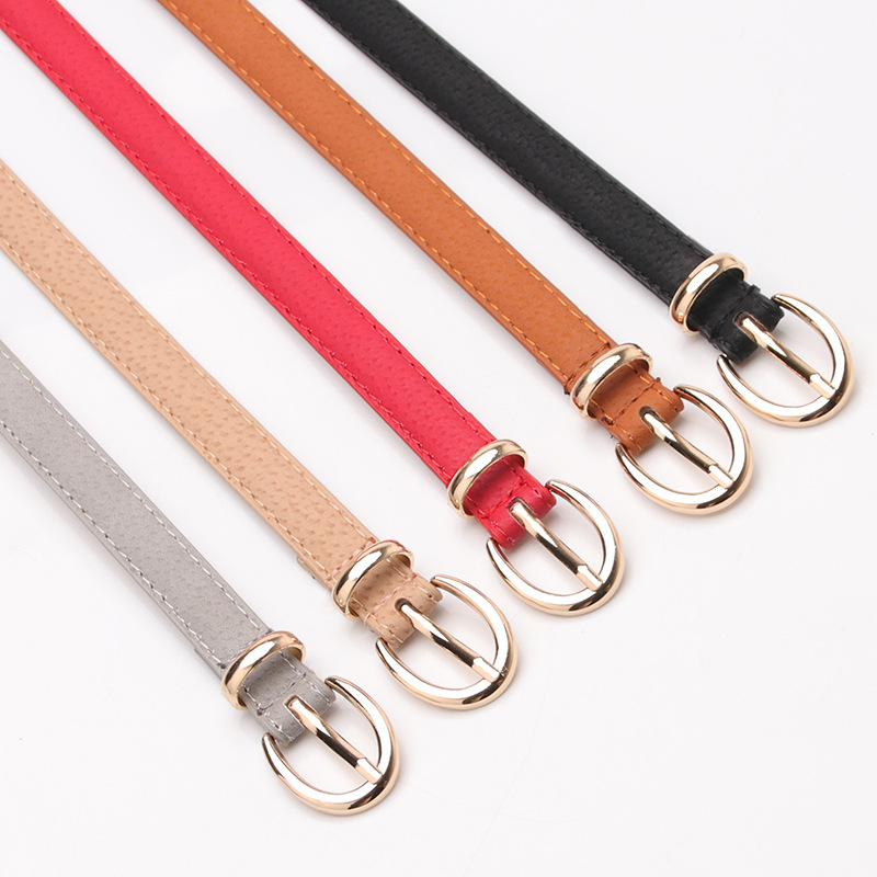Women's thin belt Joker fashion belt women's 1.4 wide imitation pigskin decorative pants with black student belt wholesale