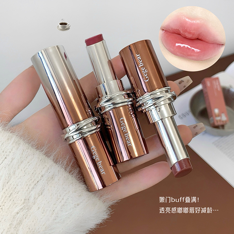 Gege Bear Gogo Little Bear Water Essence Lipstick Is Hydrating and Moisturizing, Does Not Easily Stick to the Cup, and Provides Nourishment and Hydration