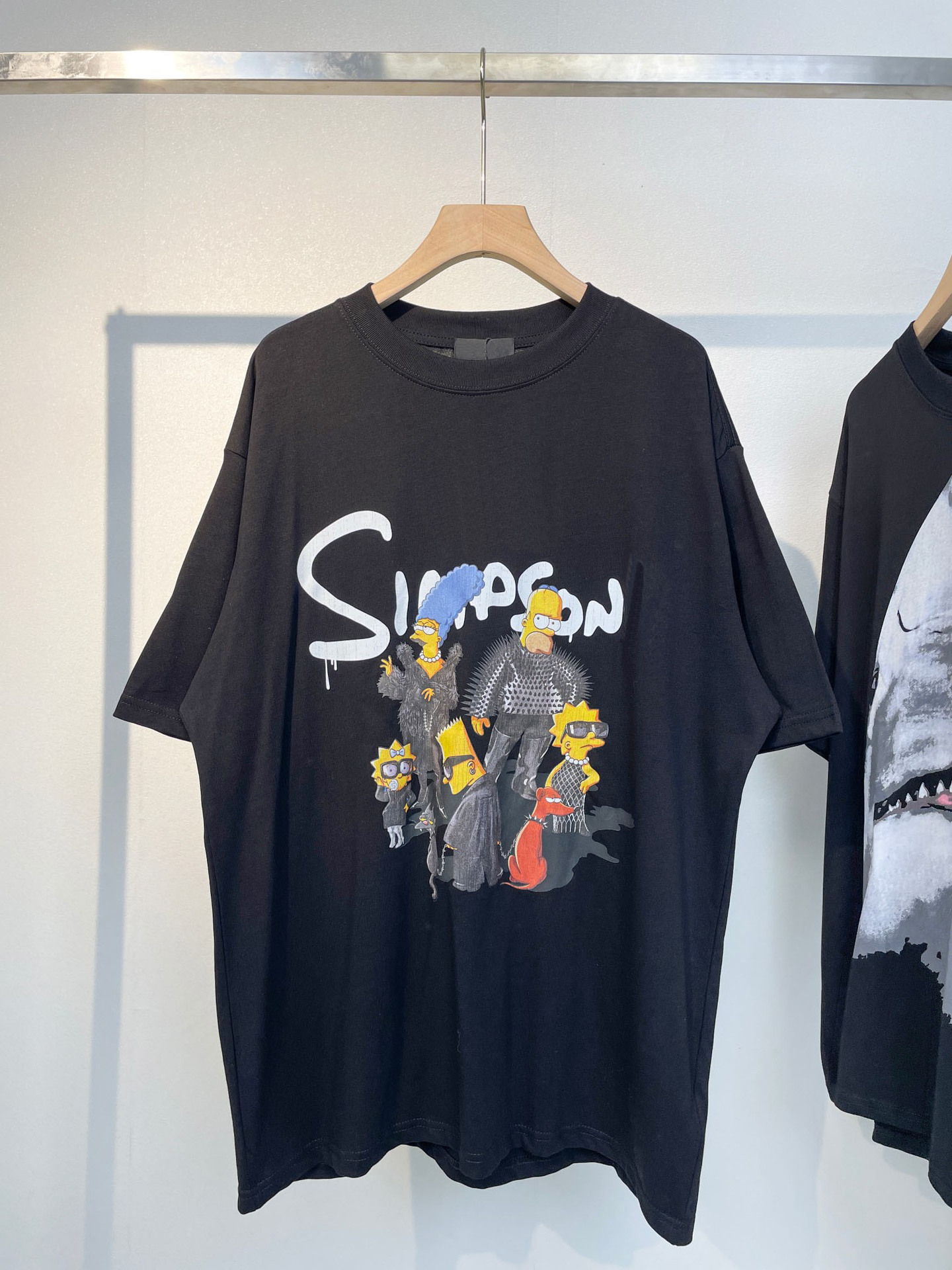 Cost-effective B joint name front Simpson pattern printing back letter logo embroidery loose short sleeve