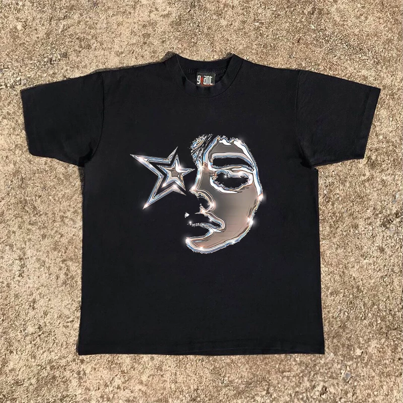 Xiaochen Story Has Many 3A260G Double Yarn Pure Cotton! American Retro Heavyweight Couple Women's Loose Short-Sleeved T-Shirt for Men