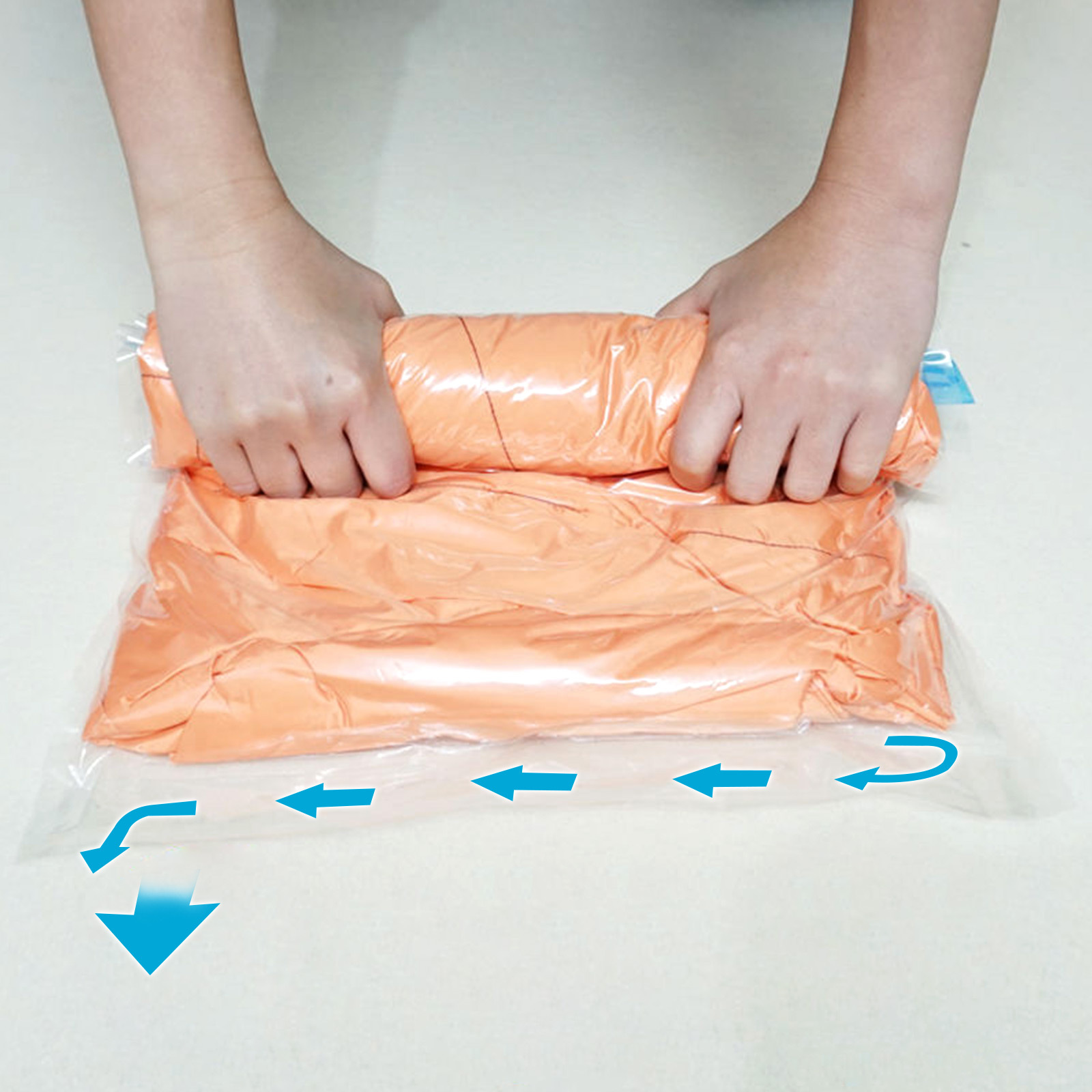 Cross-Border Hand-Rolled Compression Bag, Special Vacuum Compression Storage Bag for Clothes and Quilts, Air-Free Sealed Bag, Travel Storage