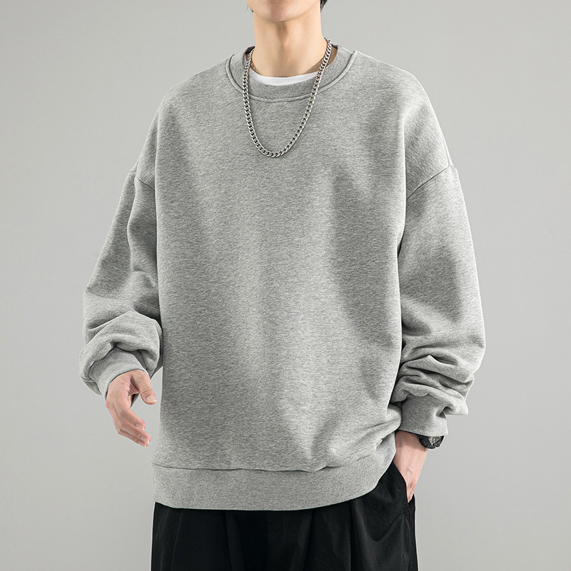 Autumn Solid Color Sweatshirt Men's Ins Fashionable Brand Puppy Handsome Round Neck Loose All-match Korean Style Fashionable Couple's Candy Color Jacket