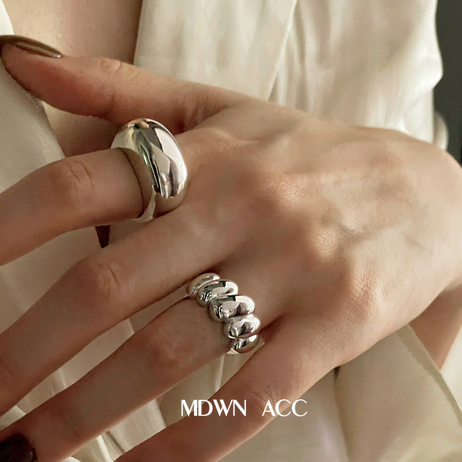 Geometric Bread Ring for Women, Fashionable Croissant Style, Unique Open Ring, Hip-Hop Influencer Index Finger Ring, Trendy