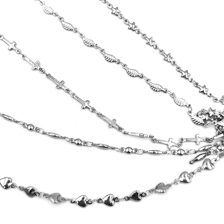 Golden Cross star decorative chain stainless steel love clavicle chain neck chain matching chain diy bracelet accessories chain