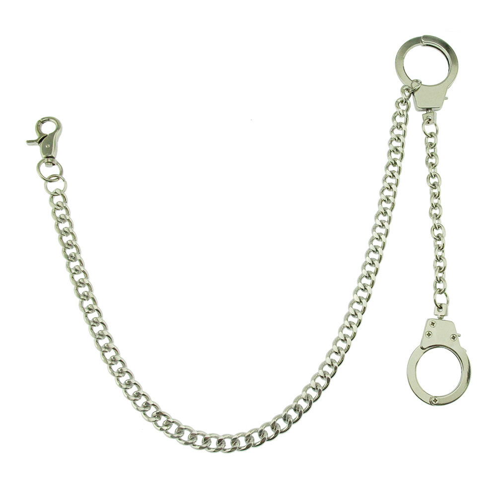 Personality smooth gold handcuffs hook men's waist chain Cuban chain decorative jeans pants chain manufacturers wholesale