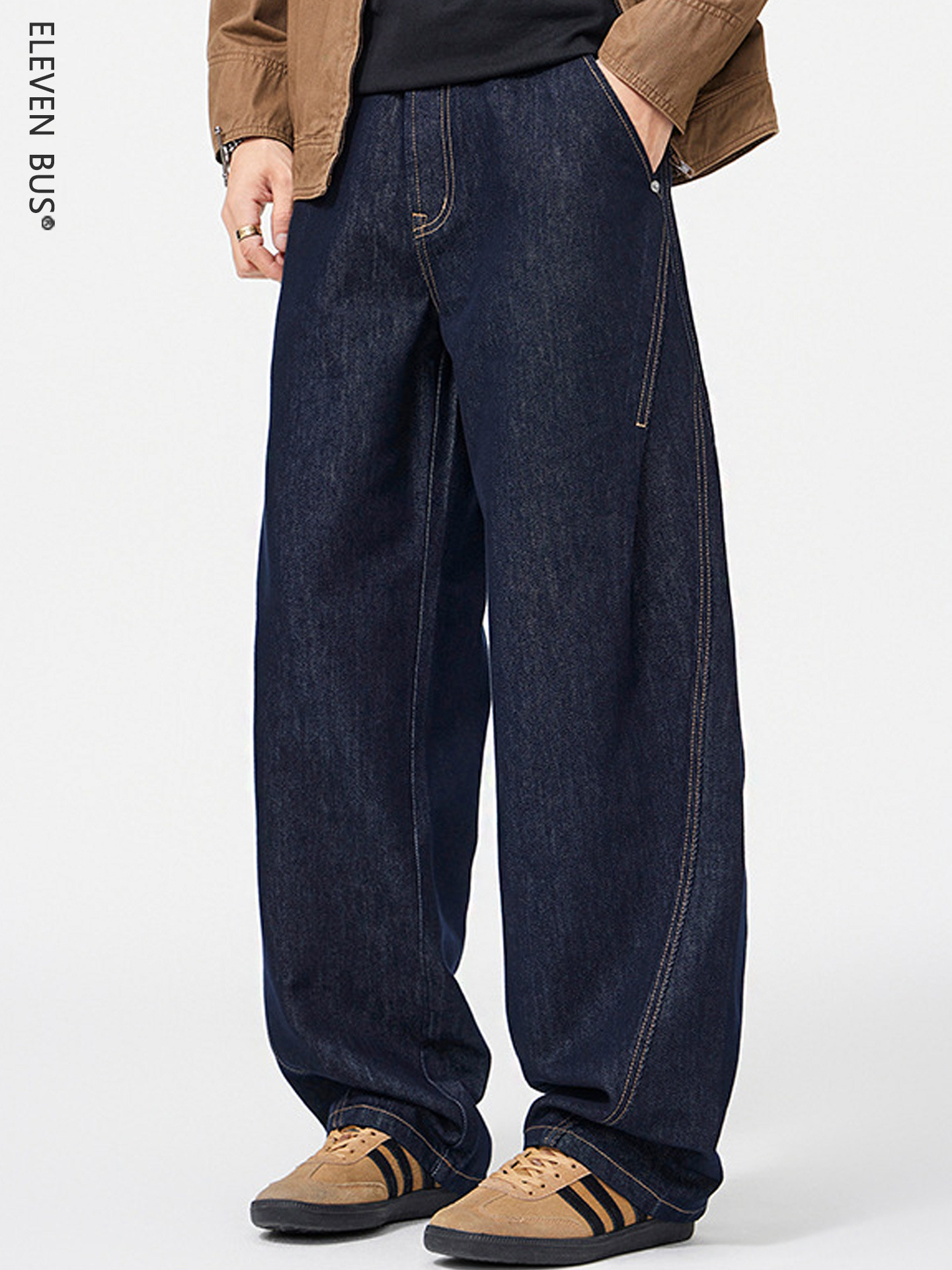 American-Style Curved Jeans for Men, 2026 New Model, Loose Fit, Large Size, Straight-Leg, Vintage High Street Men's Jeans