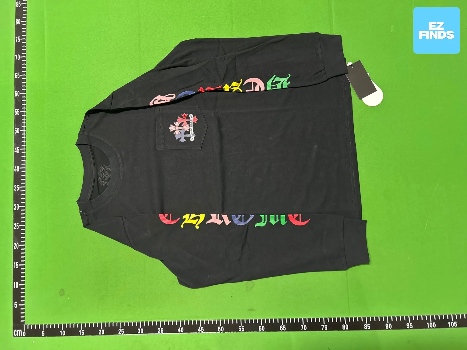 Chrome Heart High-Quality Double-Yarn Pure Cotton Unisex Printed Long-Sleeve T-Shirt Collection Factory — QC-foto 3